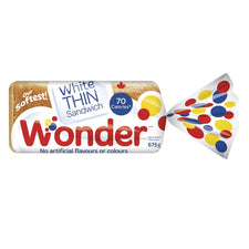 Image of Wonder White Thin Sandwich Bread 675g