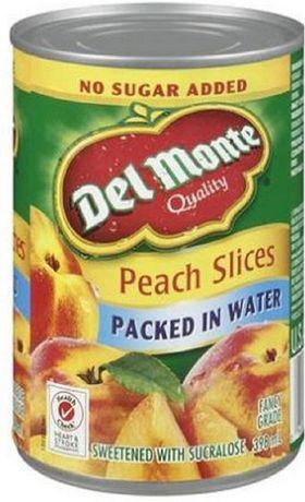 Del Monte Peach Slices In Water, No Sugar Added 398mL