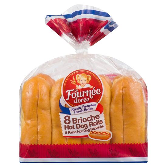 Brioche Hot Dog Buns 8 Pack 385g