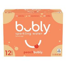 Bubly Sparkling Water Peach 12Pk 355mL