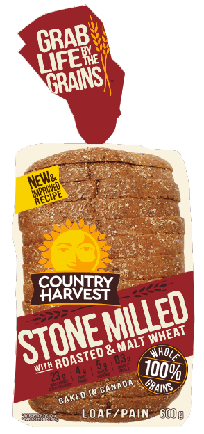 Country Harvest Bread, Stone Milled Roasted & Malt Wheat 675g