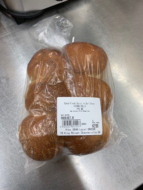 Store Baked Vienna Rolls 12 Pack