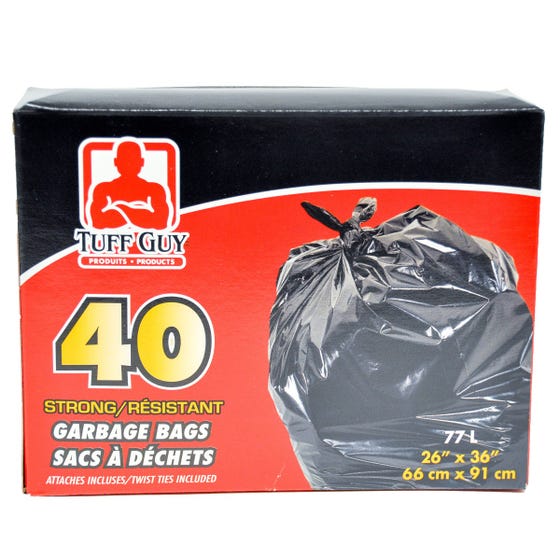 TUFF GUY 40 GARBAGE BAGS 77L 40 PK