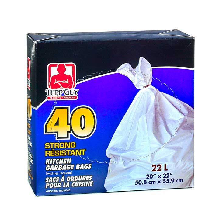 TUFFGUY 40 KITCHEN BAGS 22 L 40 PK