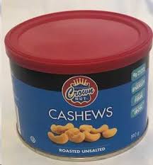 Crown Nut Unsalted Cashews190 G