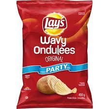 Lays Original Wavy Potato Chips, Party Size 450 g