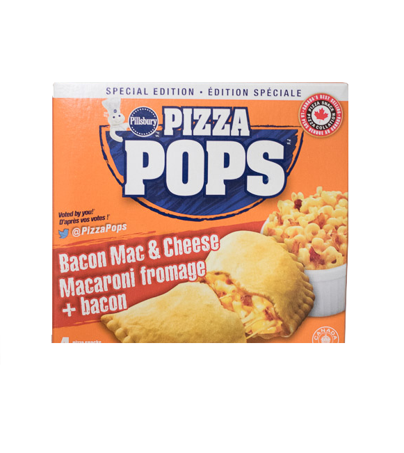Pillsbury Frozen Pizza Pops, Bacon Mac And Cheese 4 Pack 380 G Mike