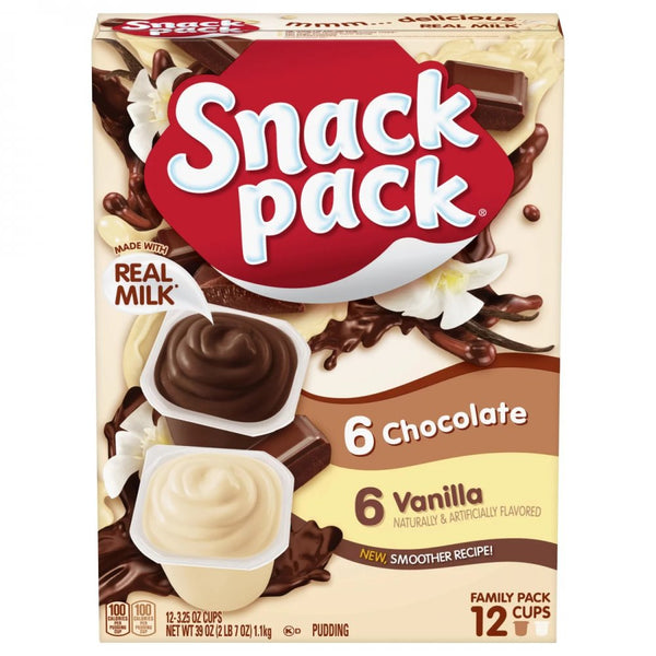 Hunts Snack Pack Chocolate & Vanilla 12 Pack