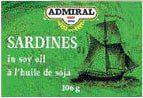 ADMIRAL SARDINES IN OIL 106G