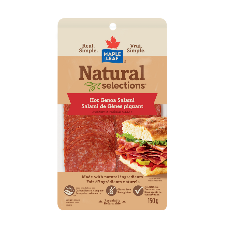 Maple Leaf Natural Selections Hot Genoa Salami 150G