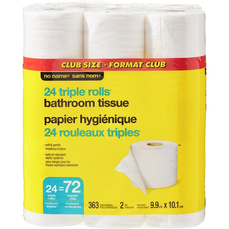No Name Bathroom Tissue - 24 Triple Rolls - 24pk