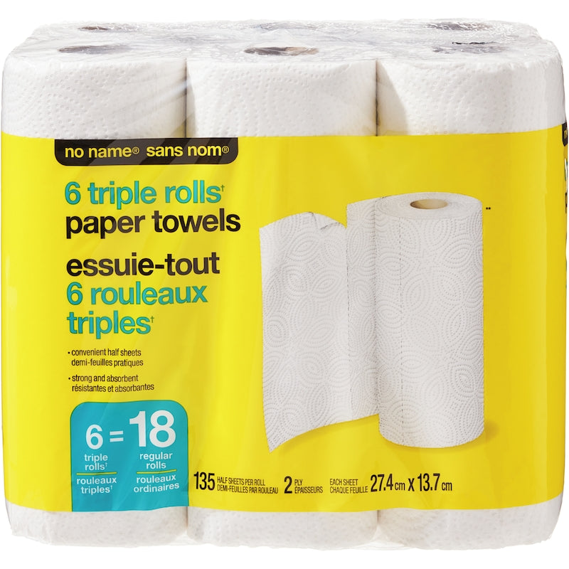 No Name Paper Towel - Triple Roll - 6pk