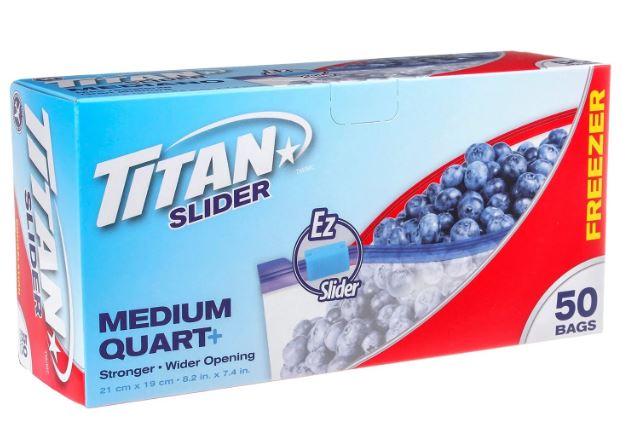 Titan Medium Quart Plastic Bags - 50pk