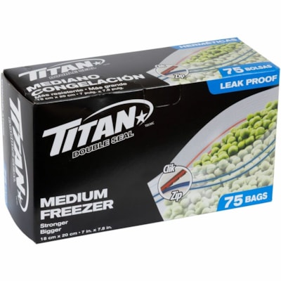 Titan Medium Freezer Plastic Bags - 75pk