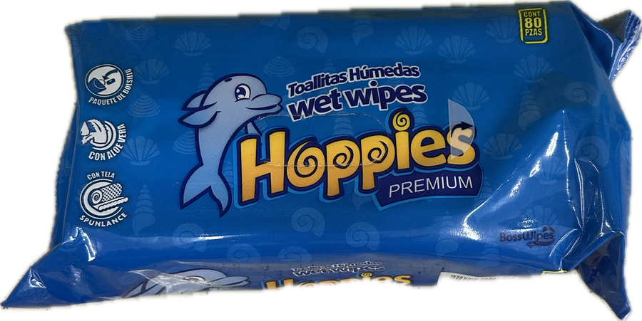 Hoppies Wipes Blue 80 Pack