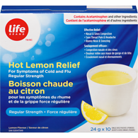 Life Brand Hot Lemon Relief Reg Strength10 X 24Gr