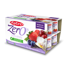 Image of Astro Original Fat Free Yogurt, Strawberry/Vanilla/Fieldberry/Raspberry 12x100g