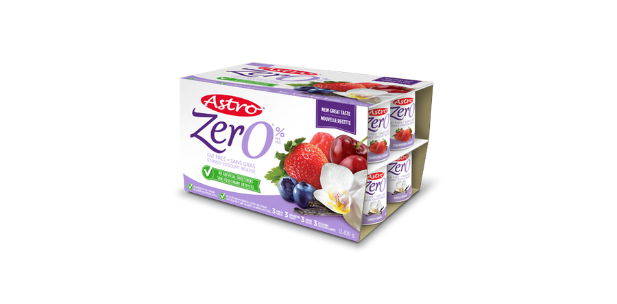 Astro Original Fat Free Yogurt, Strawberry/Vanilla/Fieldberry/Raspberry 12x100g