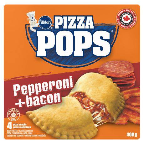 Pillsbury Frozen Pizza Pops, Pepperoni + Bacon 4 Pack 380G