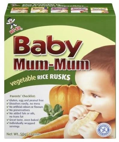 Mum Mum Organic Rice Biscuit Pea & Carrot 50g