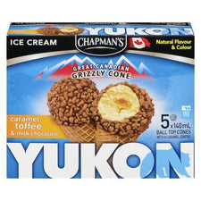 Image of Chapman's Yukon Grizzly Caramel and Toffee Ice Cream Cone 5 x 140mL