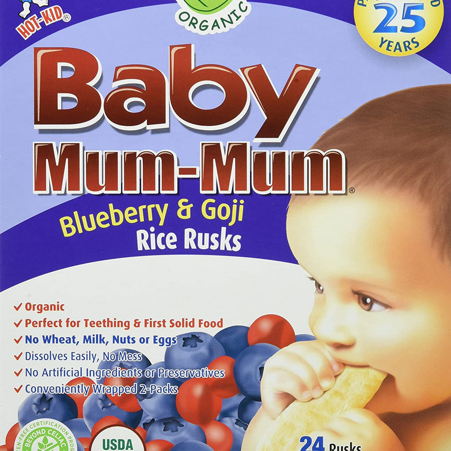 Mum Mum Organic Rice Biscuit Blueberry Goji 50g