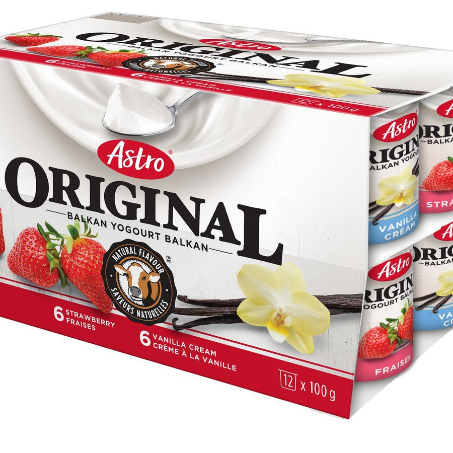 Astro Indulgent Yogurt, Vanilla Cream/Strawberry 12x100g