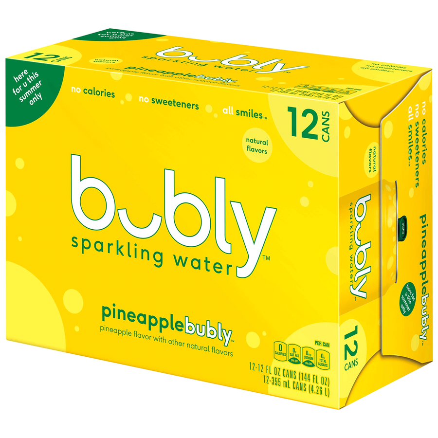Bubly Sparkling Water Pineapple 12Pk 355mL