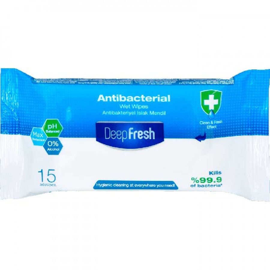 Deep Fresh Antibacterial Wipes 15 Pack
