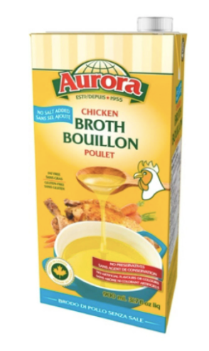 Aurora Chicken Broth, No Salt Added 900 ML