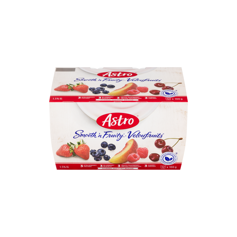 Astro Smooth & Fruity, Peach Raspberry/Cherry/Strawberry/Blueberry 12x100g