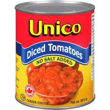 Unico Diced Tomatoes,  No Salt Added 796 ML