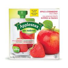 Image of Applesnax  Apple & Strawberry Unsweetened Pouches 4 X 90G