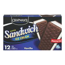 Image of Chapmans Ice Cream Sandwiches, Vanilla 12 Pk