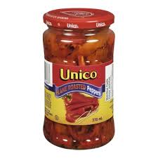 Unico Sliced Flame Roasted Peppers 370 Ml