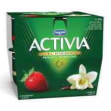 Image of Danone Activia Yogurt, Strawberry/Vanilla 8x100g