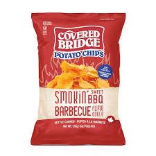 Image of Covered Bridge Kettle Cooked Chips, Smokin Sweet BBQ 170g
